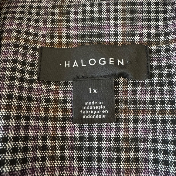 NWOT Halogen Black and Gray Plaid Blazer - Picture 4 of 7